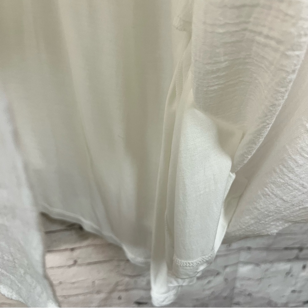 Soft Surroundings Sz Large 100% Cotton Casual Dress Pockets Knee Length White SS - Picture 9 of 12